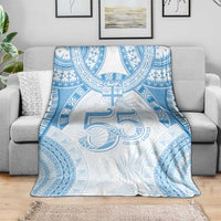Bula Fiji Day 55th Anniversary Masi Tapa Blanket Emerald Jubilee - Turquoise LT7 - Polynesian Pride