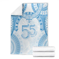Bula Fiji Day 55th Anniversary Masi Tapa Blanket Emerald Jubilee - Turquoise LT7 - Polynesian Pride
