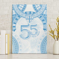 Bula Fiji Day 55th Anniversary Masi Tapa Canvas Wall Art Emerald Jubilee - Turquoise LT7 Without Frame Turquoise - Polynesian Pride
