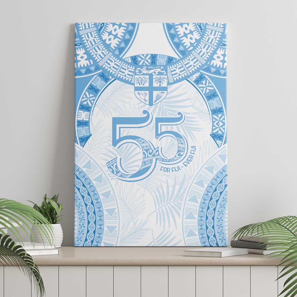 Bula Fiji Day 55th Anniversary Masi Tapa Canvas Wall Art Emerald Jubilee - Turquoise LT7 - Polynesian Pride