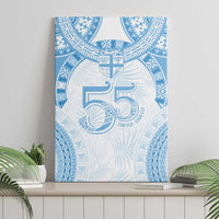 Bula Fiji Day 55th Anniversary Masi Tapa Canvas Wall Art Emerald Jubilee - Turquoise LT7 - Polynesian Pride