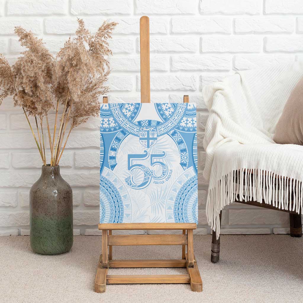 Bula Fiji Day 55th Anniversary Masi Tapa Canvas Wall Art Emerald Jubilee - Turquoise LT7 - Polynesian Pride