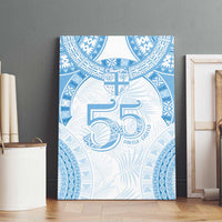 Bula Fiji Day 55th Anniversary Masi Tapa Canvas Wall Art Emerald Jubilee - Turquoise LT7 - Polynesian Pride