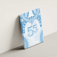 Bula Fiji Day 55th Anniversary Masi Tapa Canvas Wall Art Emerald Jubilee - Turquoise LT7 - Polynesian Pride
