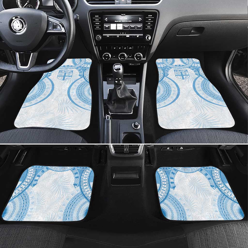 Bula Fiji Day 55th Anniversary Masi Tapa Car Mats Emerald Jubilee - Turquoise LT7 Set 4pcs Turquoise - Polynesian Pride
