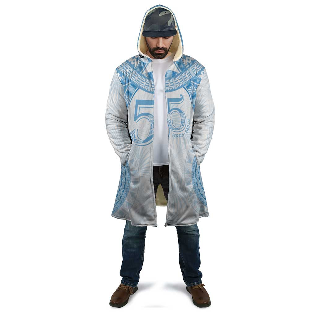 Bula Fiji Day 55th Anniversary Masi Tapa Cloak Emerald Jubilee - Turquoise LT7 - Polynesian Pride