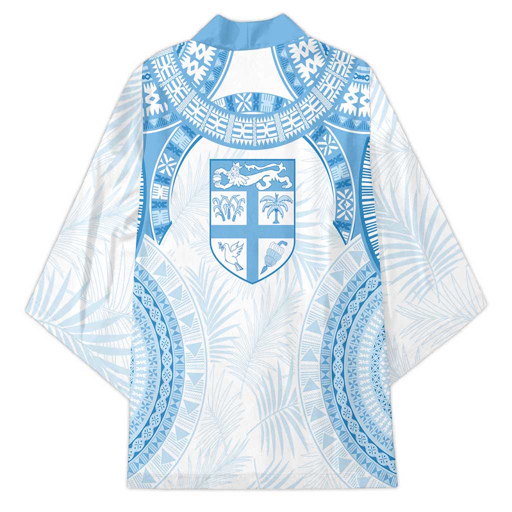 Bula Fiji Day 55th Anniversary Masi Tapa Kimono Emerald Jubilee - Turquoise LT7 - Polynesian Pride