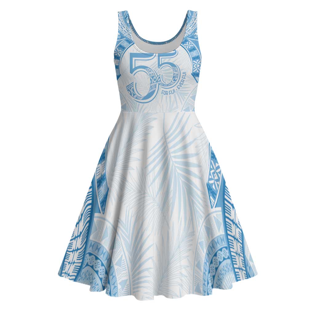 Bula Fiji Day 55th Anniversary Masi Tapa Midi Dress Emerald Jubilee - Turquoise LT7 Turquoise - Polynesian Pride