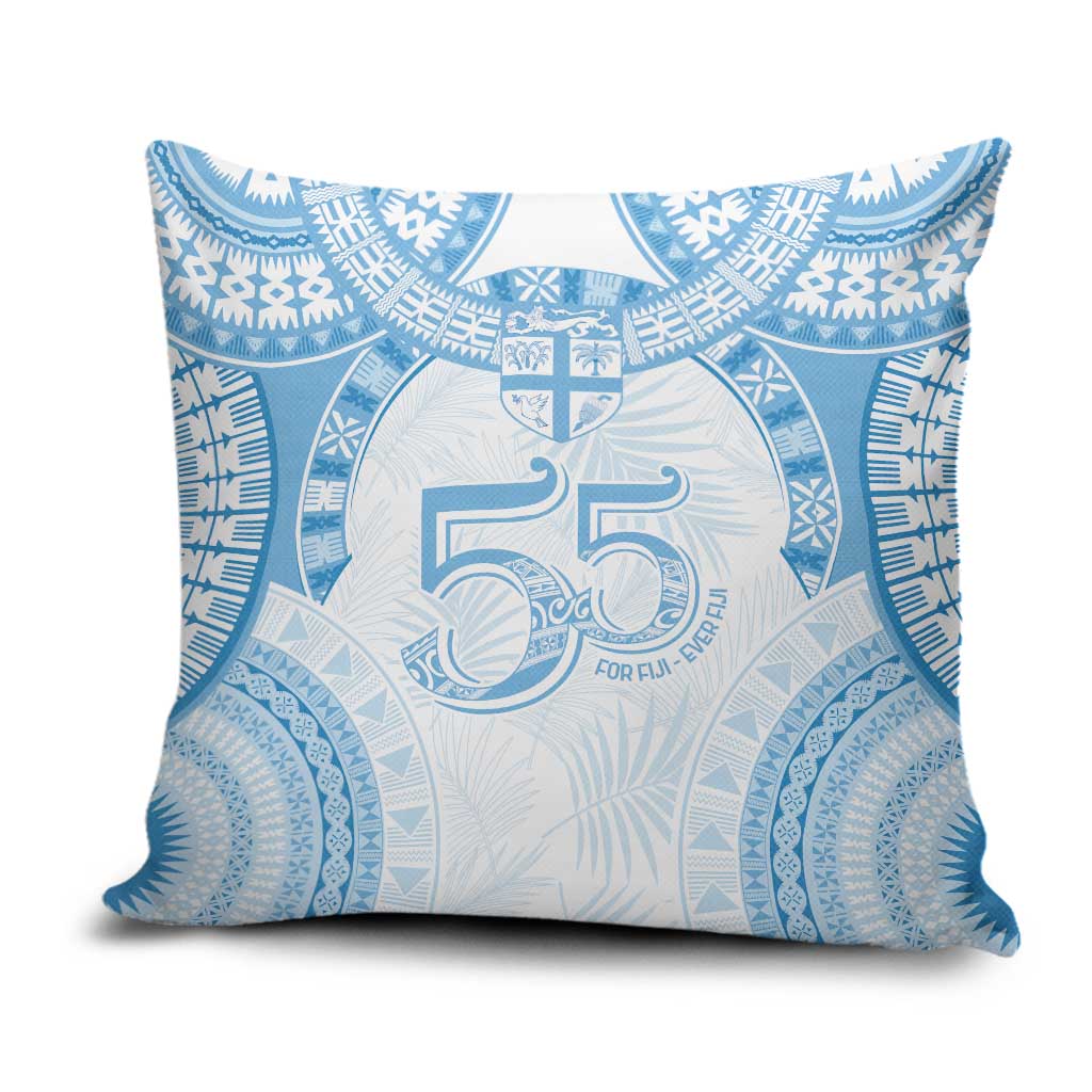 Bula Fiji Day 55th Anniversary Masi Tapa Pillow Cover Emerald Jubilee - Turquoise LT7 Turquoise - Polynesian Pride
