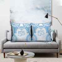 Bula Fiji Day 55th Anniversary Masi Tapa Pillow Cover Emerald Jubilee - Turquoise LT7 - Polynesian Pride