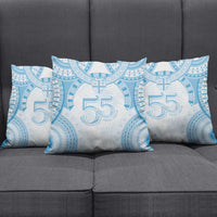 Bula Fiji Day 55th Anniversary Masi Tapa Pillow Cover Emerald Jubilee - Turquoise LT7 - Polynesian Pride