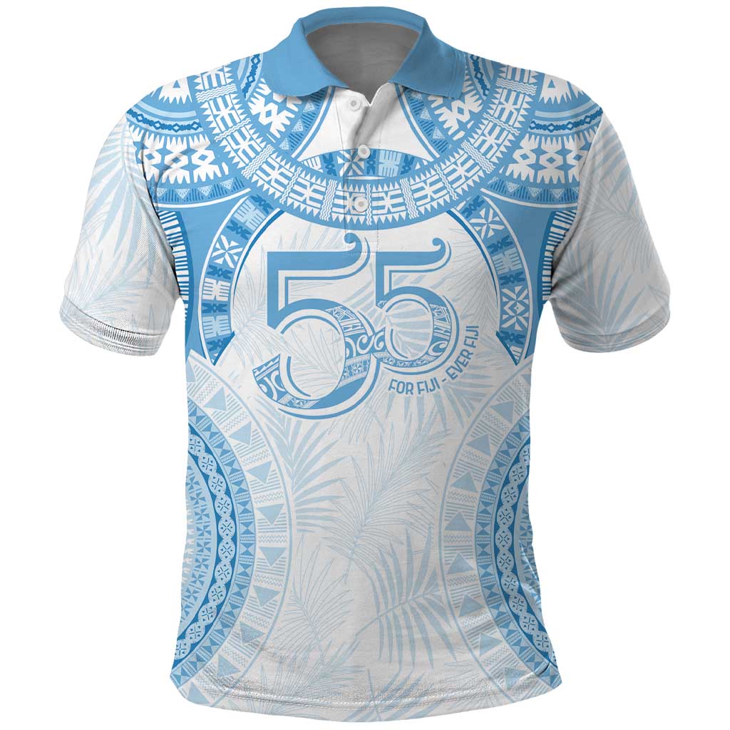 Bula Fiji Day 55th Anniversary Masi Tapa Polo Shirt Emerald Jubilee - Turquoise LT7 Turquoise - Polynesian Pride