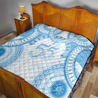 Bula Fiji Day 55th Anniversary Masi Tapa Quilt Emerald Jubilee - Turquoise LT7 - Polynesian Pride