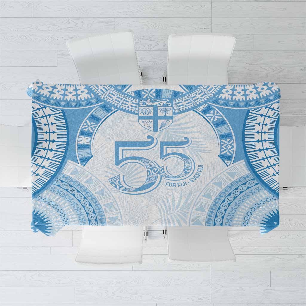 Bula Fiji Day 55th Anniversary Masi Tapa Tablecloth Emerald Jubilee - Turquoise LT7 Turquoise - Polynesian Pride