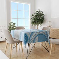 Bula Fiji Day 55th Anniversary Masi Tapa Tablecloth Emerald Jubilee - Turquoise LT7 - Polynesian Pride