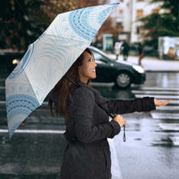 Bula Fiji Day 55th Anniversary Masi Tapa Umbrella Emerald Jubilee - Turquoise LT7 - Polynesian Pride