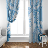 Bula Fiji Day 55th Anniversary Masi Tapa Window Curtain Emerald Jubilee - Turquoise LT7 - Polynesian Pride
