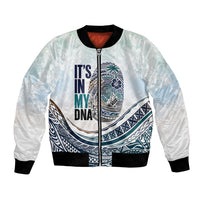 Pasifika It's In My DNA Bomber Jacket Islands Pride LT7 Unisex White - Polynesian Pride