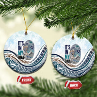 Pasifika It's In My DNA Ceramic Ornament Islands Pride LT7 Circle White - Polynesian Pride