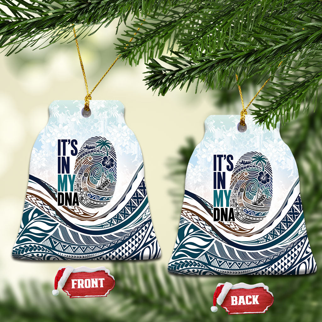 Pasifika It's In My DNA Ceramic Ornament Islands Pride LT7 Bell Flake White - Polynesian Pride