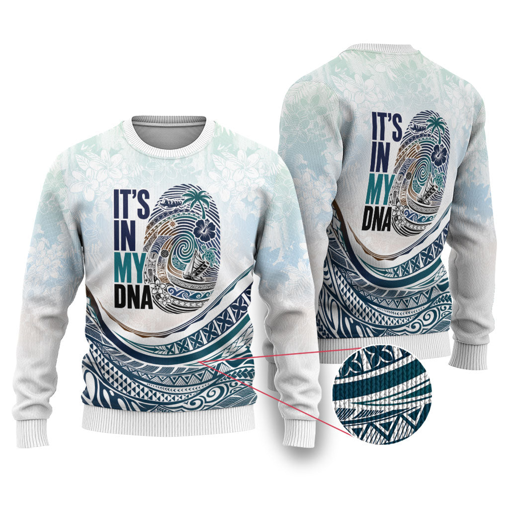 Pasifika It's In My DNA Ugly Christmas Sweater Islands Pride LT7 White - Polynesian Pride