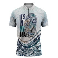 Pasifika It's In My DNA Zipper Polo Shirt Islands Pride LT7 White - Polynesian Pride