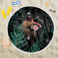 Maori Hongi Valentine Beach Blanket Aroha Ahau Ki A Koe LT7 One Size 150cm Emerald - Polynesian Pride