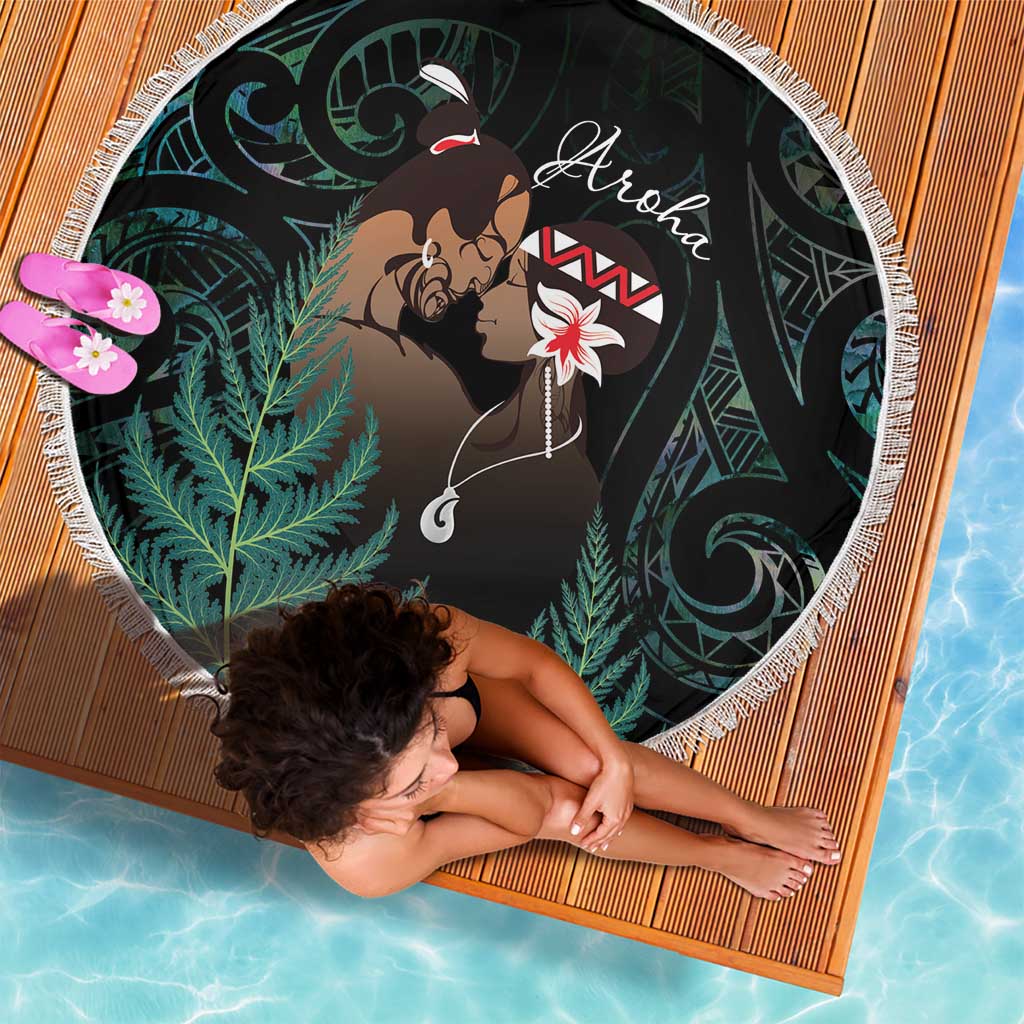 Maori Hongi Valentine Beach Blanket Aroha Ahau Ki A Koe LT7 - Polynesian Pride