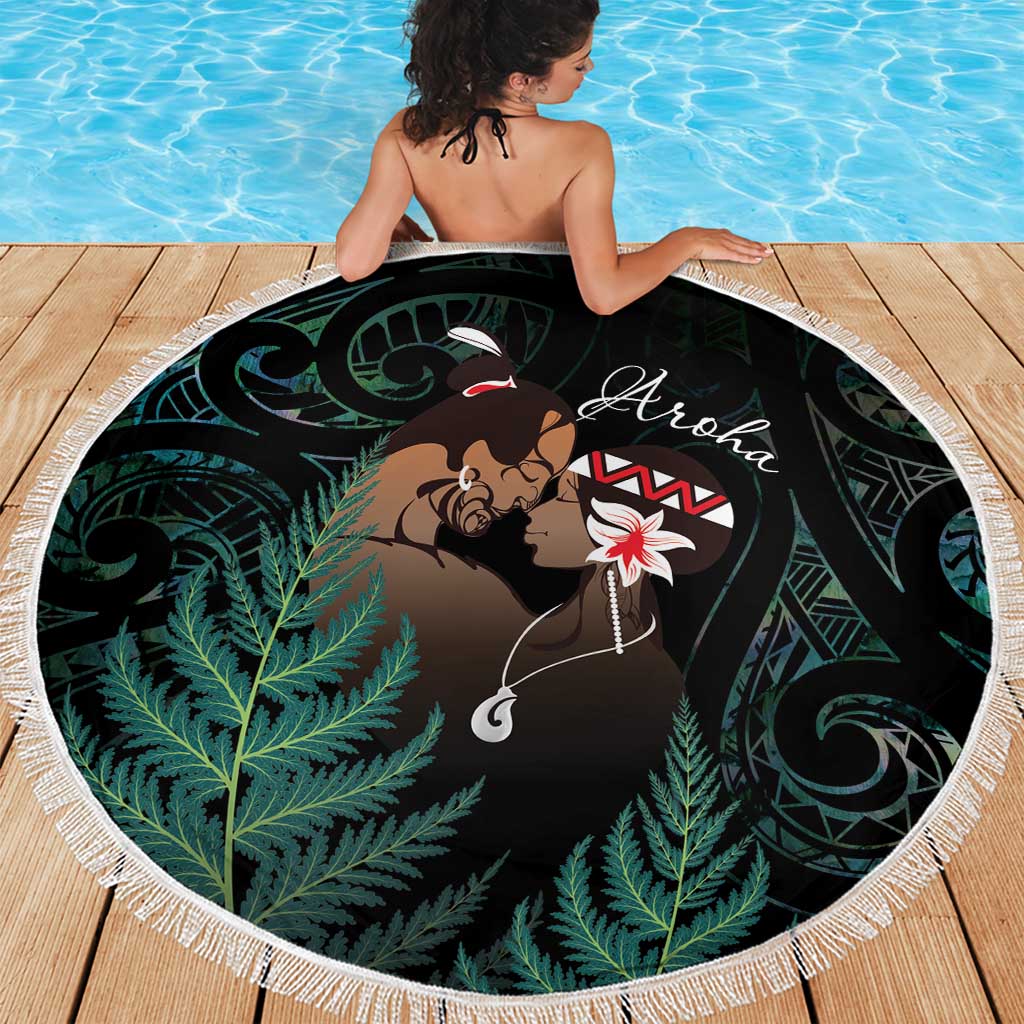 Maori Hongi Valentine Beach Blanket Aroha Ahau Ki A Koe LT7 - Polynesian Pride