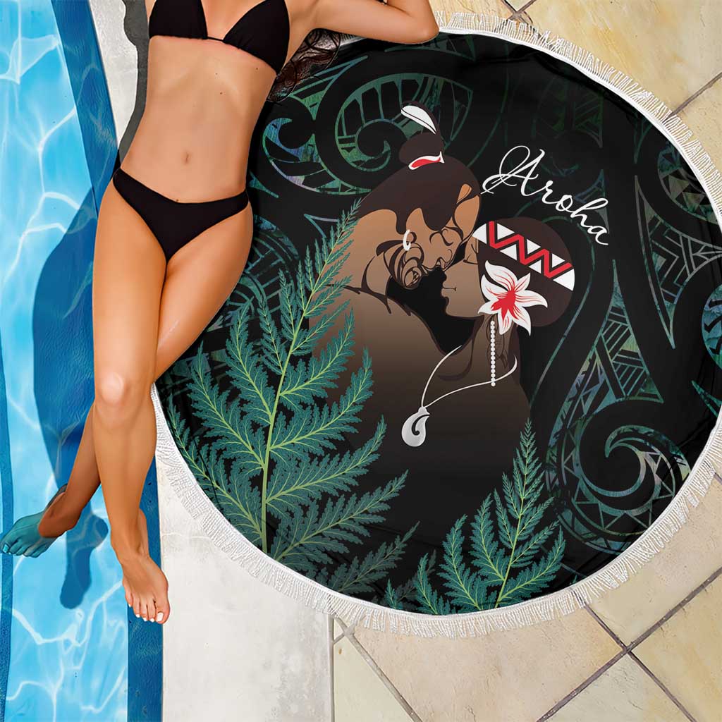 Maori Hongi Valentine Beach Blanket Aroha Ahau Ki A Koe LT7 - Polynesian Pride