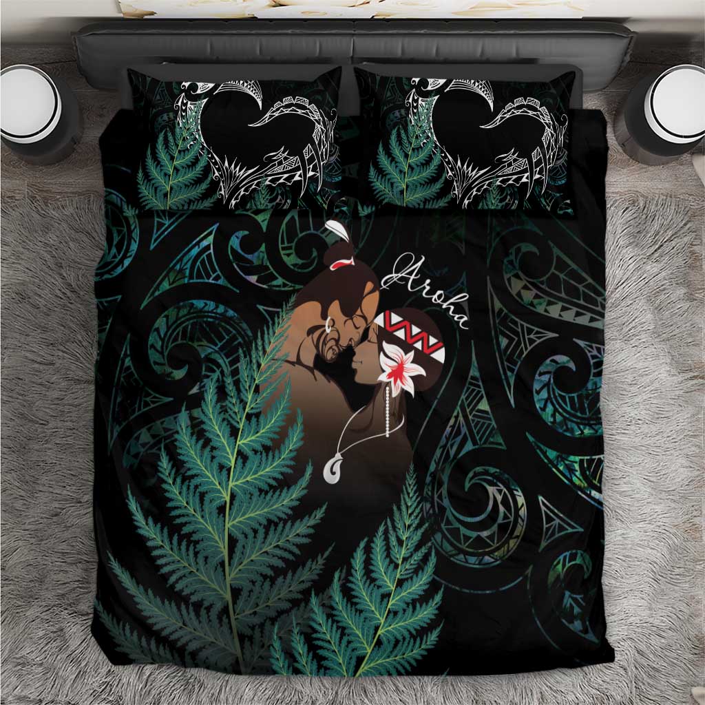 Maori Hongi Valentine Bedding Set Aroha Ahau Ki A Koe LT7 Emerald - Polynesian Pride