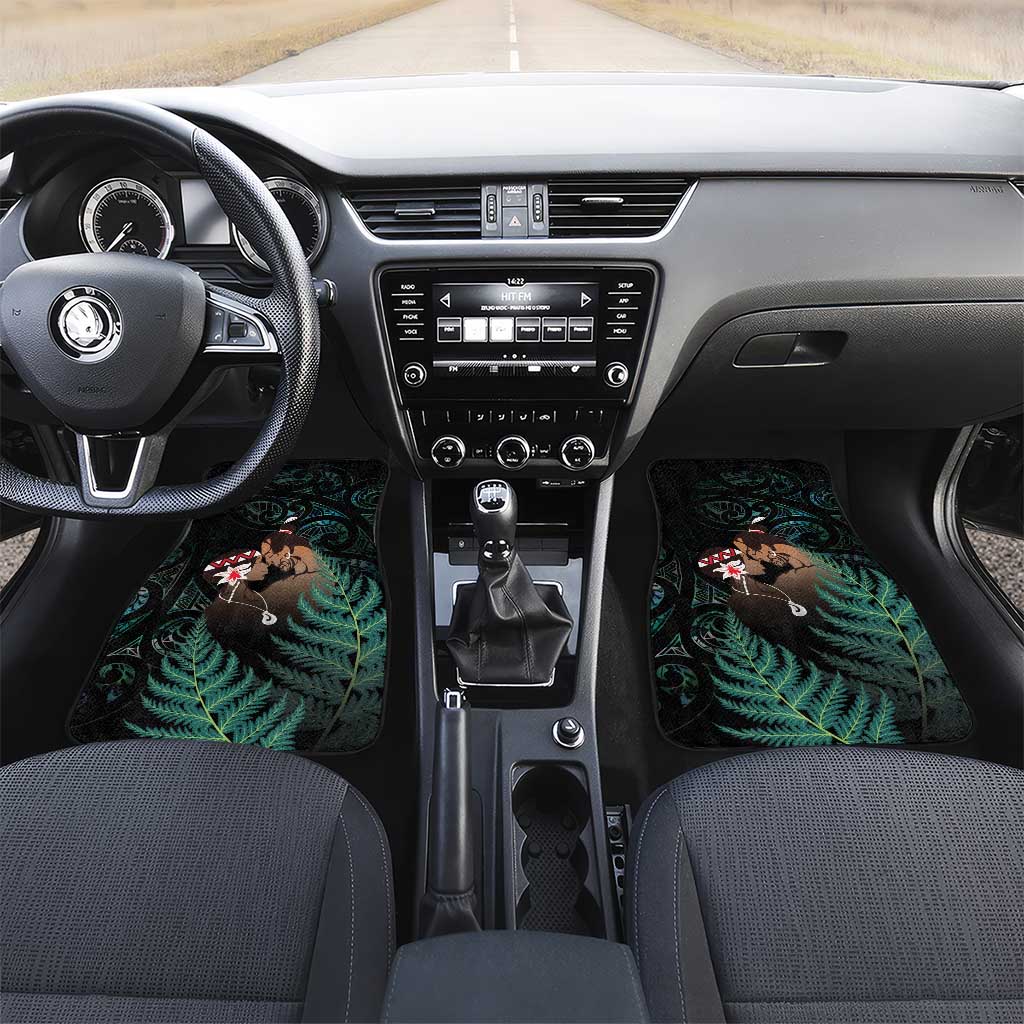 Maori Hongi Valentine Car Mats Aroha Ahau Ki A Koe LT7 Set 2pcs - Front Emerald - Polynesian Pride