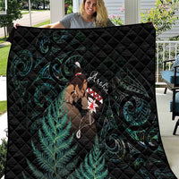 Maori Hongi Valentine Quilt Aroha Ahau Ki A Koe LT7 Emerald - Polynesian Pride