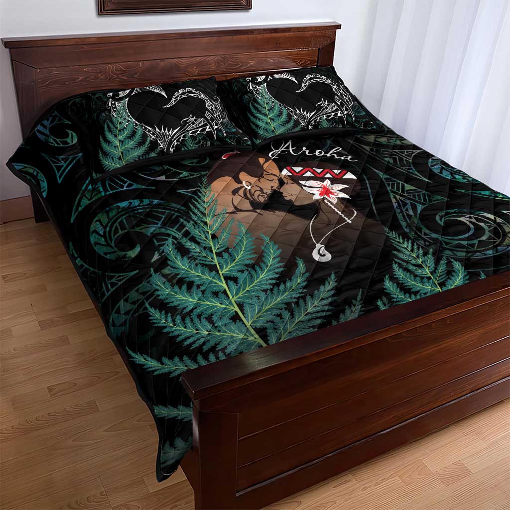 Maori Hongi Valentine Quilt Bed Set Aroha Ahau Ki A Koe LT7 - Polynesian Pride