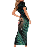 Maori Hongi Valentine Short Sleeve Bodycon Dress Aroha Ahau Ki A Koe LT7 - Polynesian Pride