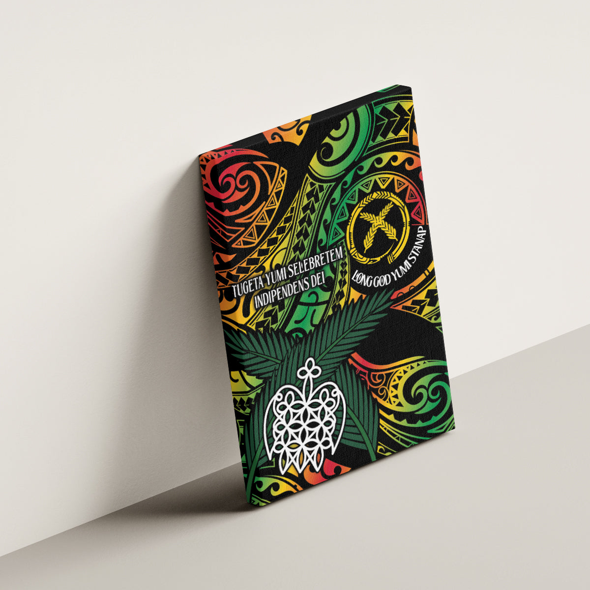 Vanuatu Indipendens Dei Canvas Wall Art Mix Traditional Sand Drawing LT7 - Polynesian Pride