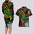 Vanuatu Indipendens Dei Couples Matching Long Sleeve Bodycon Dress and Hawaiian Shirt Mix Traditional Sand Drawing