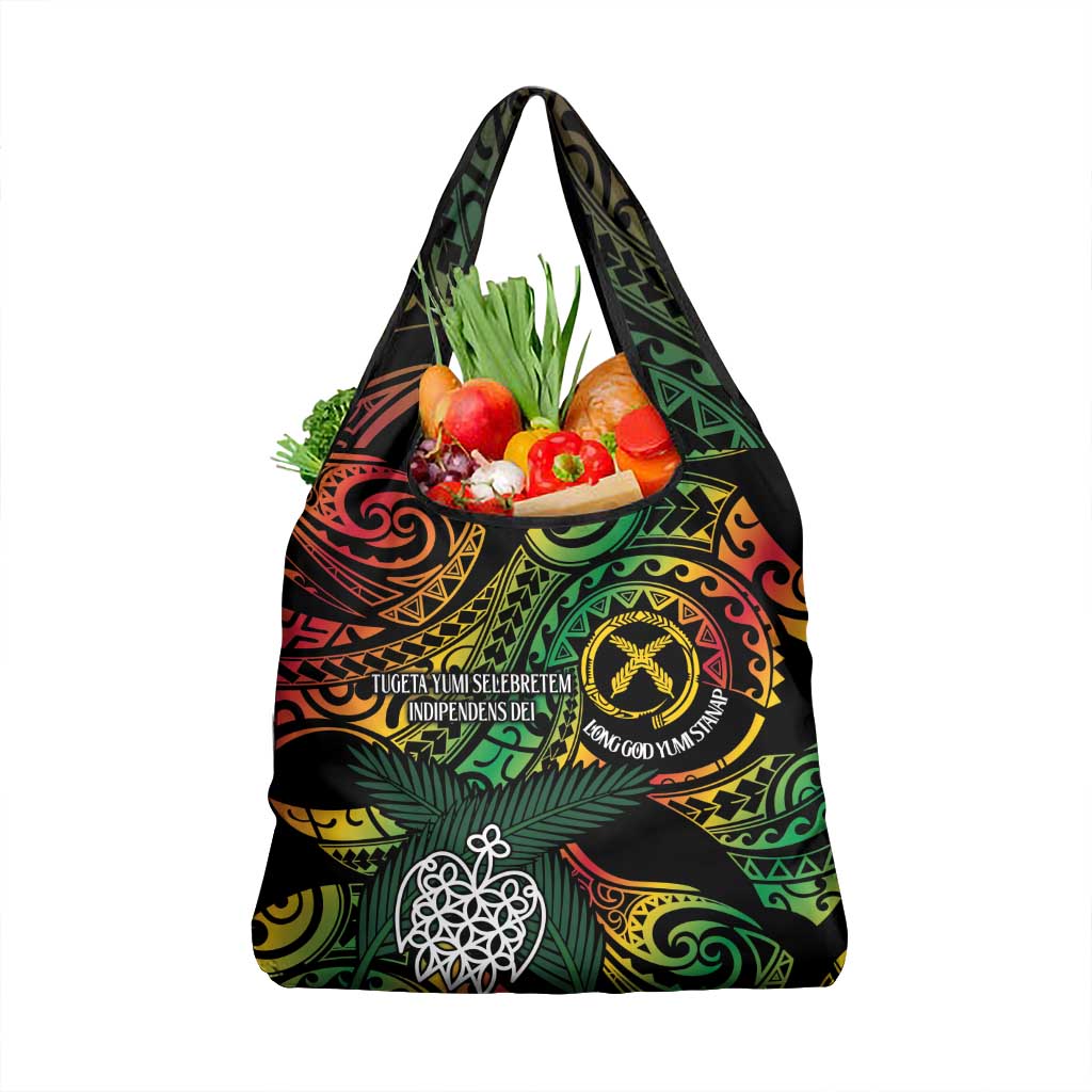 Vanuatu Indipendens Dei Grocery Bag Mix Traditional Sand Drawing LT7 1-pack One Size Colorful - Polynesian Pride