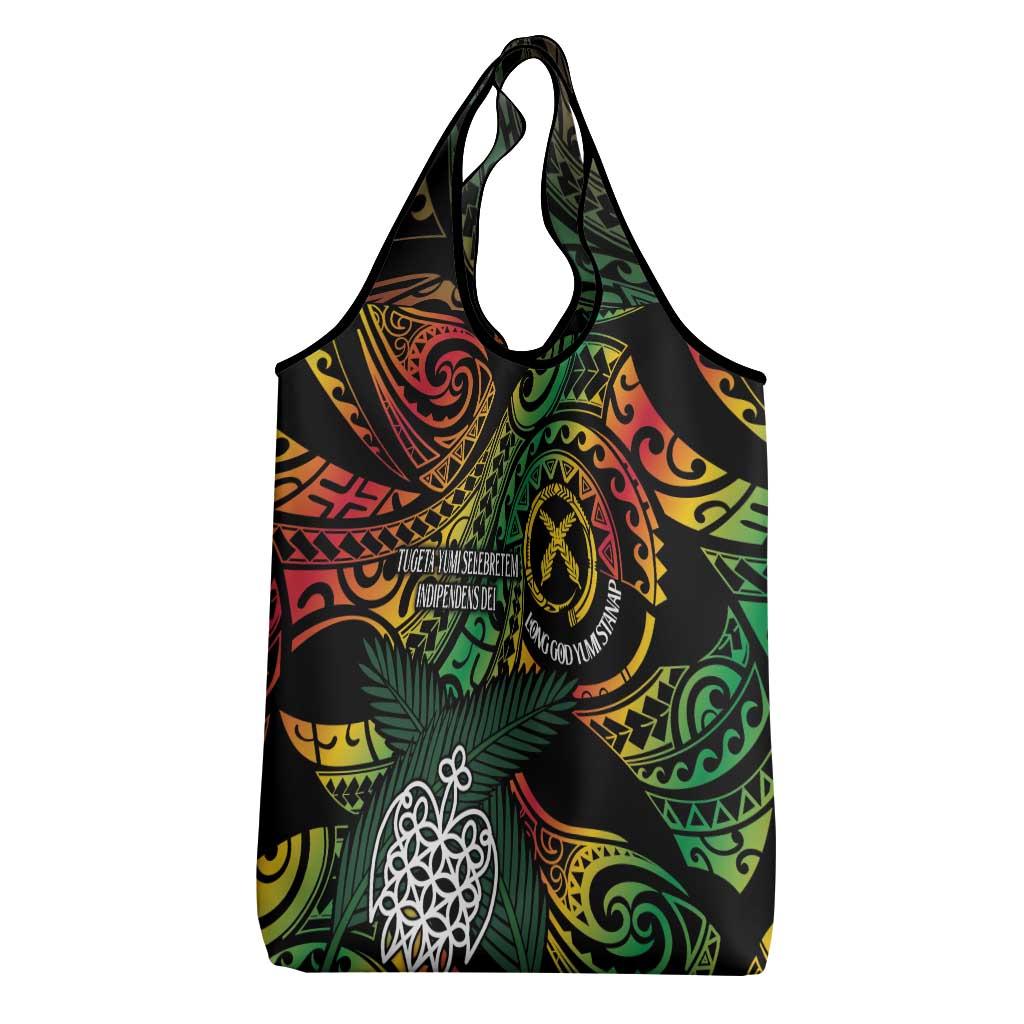 Vanuatu Indipendens Dei Grocery Bag Mix Traditional Sand Drawing LT7 - Polynesian Pride