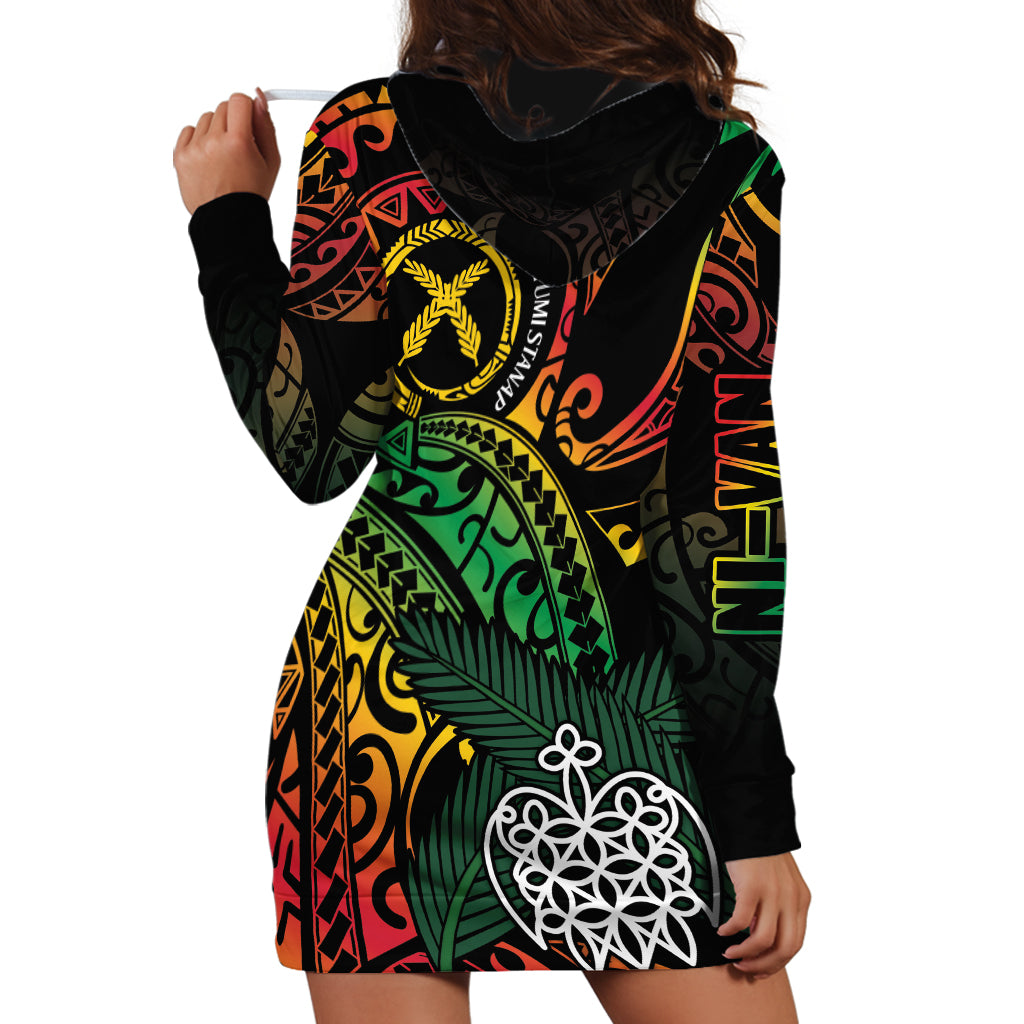 Vanuatu Indipendens Dei Hoodie Dress Mix Traditional Sand Drawing LT7 - Polynesian Pride