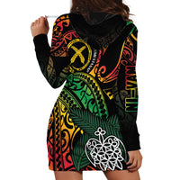 Vanuatu Indipendens Dei Hoodie Dress Mix Traditional Sand Drawing LT7 - Polynesian Pride