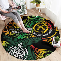 Vanuatu Indipendens Dei Round Carpet Mix Traditional Sand Drawing LT7 - Polynesian Pride
