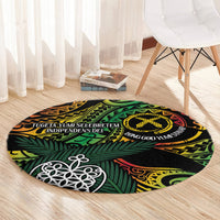 Vanuatu Indipendens Dei Round Carpet Mix Traditional Sand Drawing LT7 - Polynesian Pride