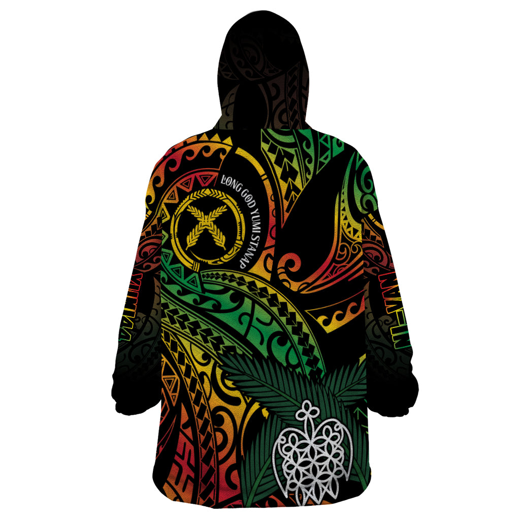 Vanuatu Indipendens Dei Wearable Blanket Hoodie Mix Traditional Sand Drawing LT7 - Polynesian Pride