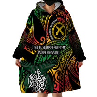 Vanuatu Indipendens Dei Wearable Blanket Hoodie Mix Traditional Sand Drawing LT7 - Polynesian Pride