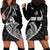 Personalised Guam Hoodie Dress Tribal Turtles Curves Style - Black LT7 - Polynesian Pride