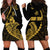 Personalised Guam Hoodie Dress Tribal Turtles Curves Style - Gold LT7 - Polynesian Pride