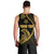 Personalised Guam Men Tank Top Tribal Turtles Curves Style - Gold LT7 - Polynesian Pride