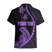 Personalised Guam Hawaiian Shirt Tribal Turtles Curves Style - Purple LT7 - Polynesian Pride