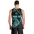 Personalised Guam Men Tank Top Tribal Turtles Curves Style - Turquoise LT7 - Polynesian Pride